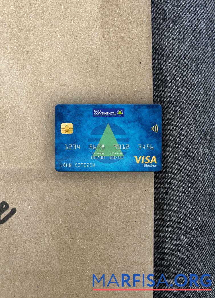 Realistic Paraguay Banco Continental S.A.E.C.A. bank visa electron card photolook front real example